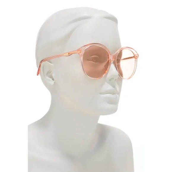 GUCCI GG0261SA 006 SHINY TRANSPARENT ORANGE ROUND SUNGLASSES. 57mm - Picture 2 of 12